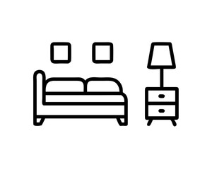 Living room interior design with sofa, lamp, and pictures