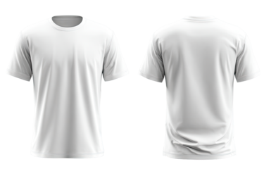 Blank white t-shirt, front and back views (6)