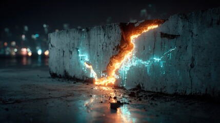 Futuristic cyberpunk city concept at night. 