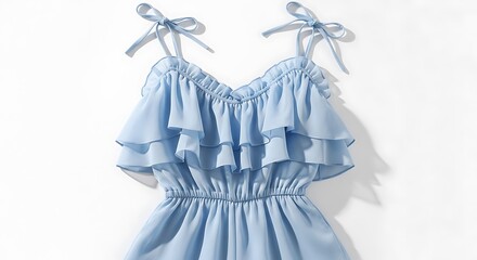 Light blue ruffled summer dress