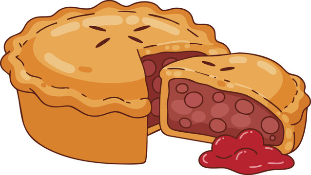 illustration of bread pie