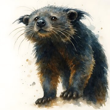 빈투롱, 수채화, jpeg (Binturong, water colour, jpeg) 