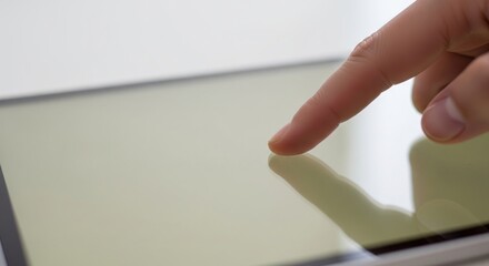 Finger Tapping Tablet Screen — Touchscreen Interaction Close-Up