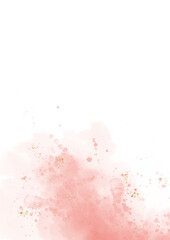 Abstract watercolor Style illustration pink Paint Stains on a White Background splashes, design template for card ,wedding invitation or birthday