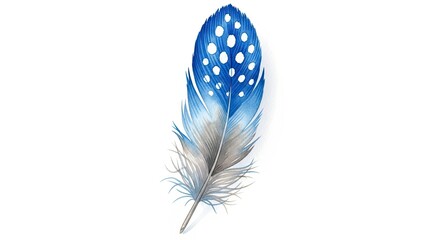 Beautiful Blue and White Feather Illustration