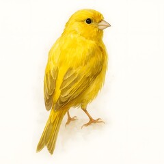 카나리아, 뒷부분, 수채화, jpeg (Atlantic canary, back view, water colour, jpeg)