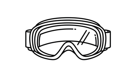 Simple Line Art Illustration of Ski Goggles.