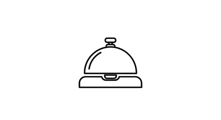 Hotel Service Bell: Simple Line Art Illustration.