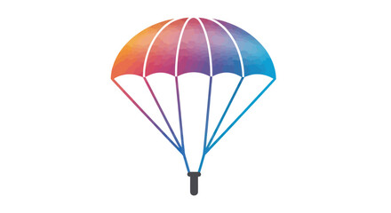 Vibrant Rainbow Parachute Descending with Colorful Canopy and Lines.