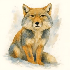 Obraz premium 티배트여우, 수채화, jpeg (Tibetan fox, water colour, jpeg)