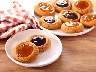 Peanut butter jelly buttons, cookies