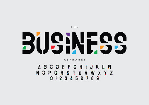 Abstract digital technology logo font alphabet. Minimal modern urban fonts for logo, brand etc. Typography typeface uppercase lowercase and number. vector illustration