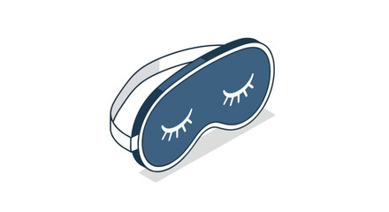 Blue Sleep Mask with Closed Eyelash Design.