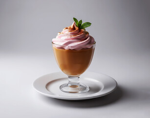 Peruvian Suspiro Lime&ntilde;o: Classic Caramel Manjar Blanco Dessert with Pink Port Wine Meringue Topping
