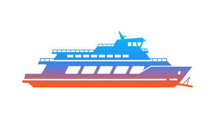 Obraz premium Modern Passenger Ferry with Gradient Color Scheme.