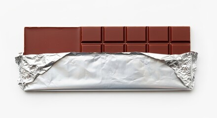 Delicious Dark Chocolate Bar Unwrapped Showing Square Pieces