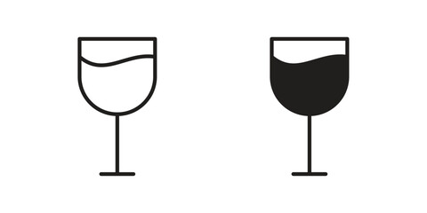 Wine glass icon. Monochrome simple icons for templates, web design