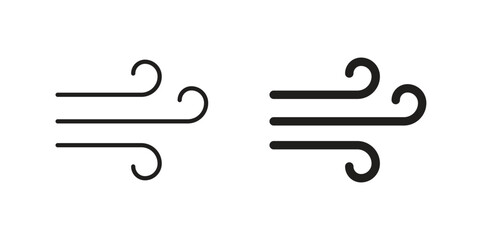Windy icon. Monochrome simple icons for templates, web design