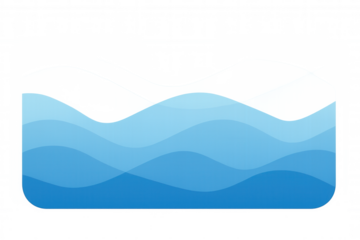 Abstract water waves illustration with blue liquid layers showing dynamic wave motion and volume on transparent background