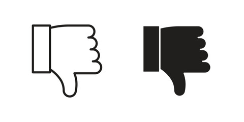 Thumbs down icon. Monochrome simple icons for templates, web design