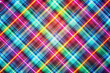 Fototapeta premium Colorful Abstract Neon Lines: A mesmerizing tapestry of intersecting neon lines, showcasing a spectrum of vibrant colors and captivating patterns, evoking a sense of energy and visual intrigue.