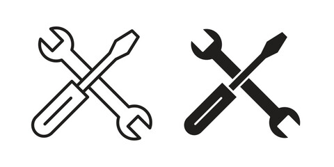 Repair icon. Monochrome simple icons for templates, web design