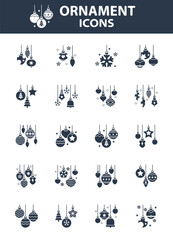 set of christmas ornament icons, christmas ball, decoration