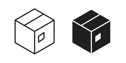 Package icon. Monochrome simple icons for templates, web design