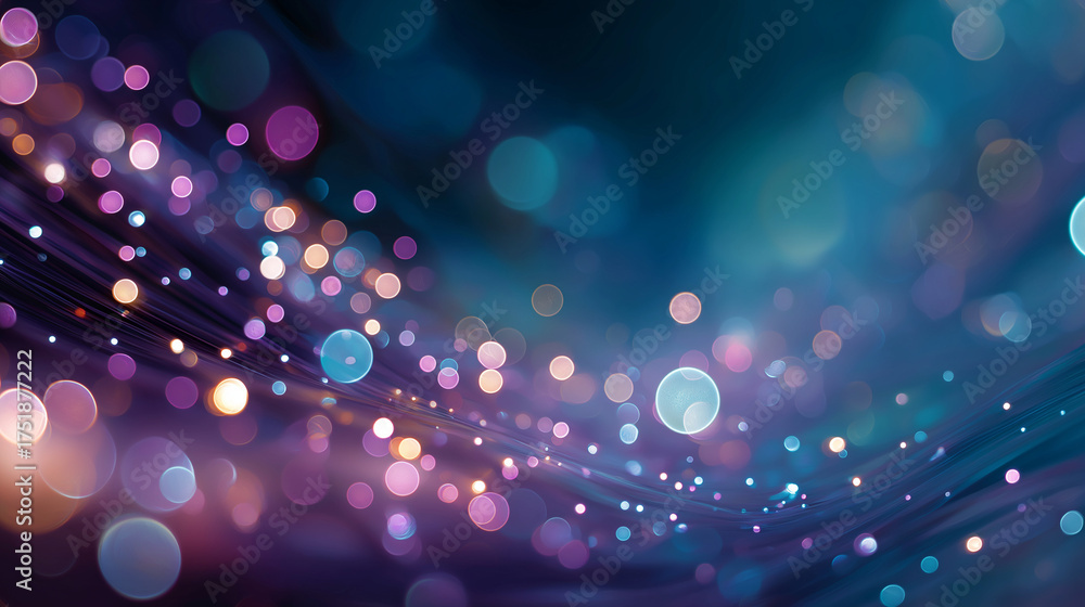 Wall mural Abstract Bokeh Lights: A vibrant display of soft, blurred lights in a dreamy atmosphere, with a kaleidoscope of colors creating an enchanting visual experience.