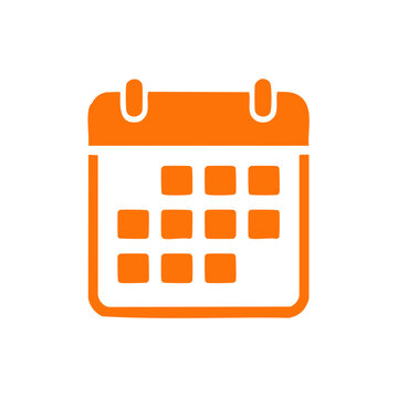 Orange Calendar Icon Illustration Graphic Schedule, Meeting, Deadline, Reminder