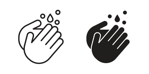 Handwashing icon. Monochrome simple icons for templates, web design