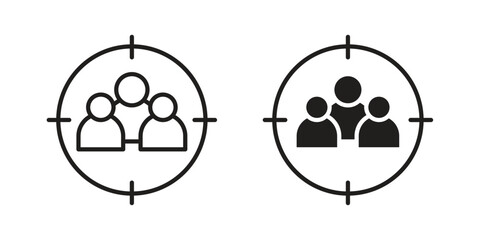 Focus group icon. Monochrome simple icons for templates, web design