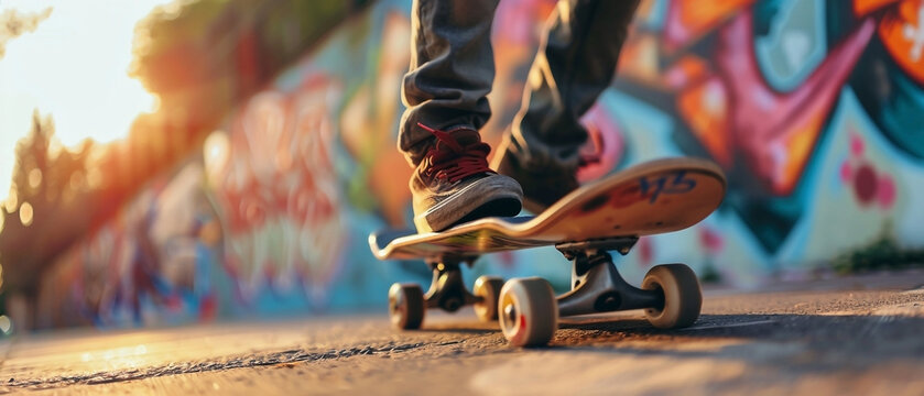 Person skateboarding in urban setting