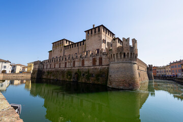 FONTANELLATO, ITALY, MARCH 20, 2025 - The Fortress of San Vitale in Fontanellato, Province of Parma, Emilia-Romagna, Italy
