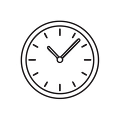 Clock Face Outline Time Symbol Minimalist Timer Deadline Management Round Wall Watch Icon Ticking Clock