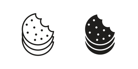 Cookie icon. Monochrome simple icons for templates, web design