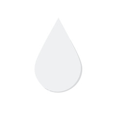 Minimalist white water drop icon symbol graphic element clean simple design concept
