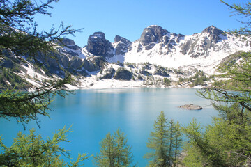 Allos Lake, Europe's largest natural high-altitude lake, Mercantour national park, French alps