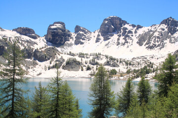 Allos Lake, Europe's largest natural high-altitude lake, Mercantour national park, French alps