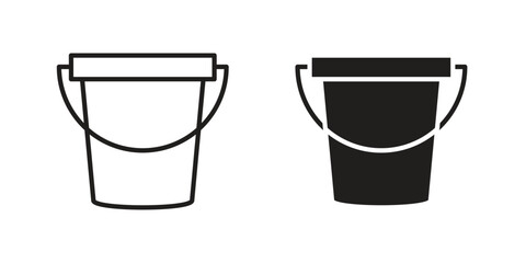 Bucket icon. Monochrome simple icons for templates, web design
