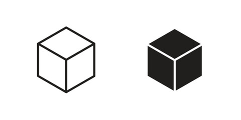 Box icon. Monochrome simple icons for templates, web design