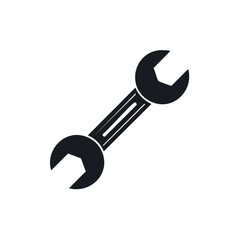 Black wrench tool icon for repair service and maintenance concept