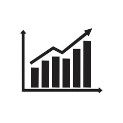 Growing Bar Chart and Arrow Representing Business Success and Positive Trends