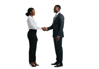 Business people shaking hands isolated on transparent background