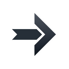 Elegant Right Arrow Symbol With Modern Minimalist Design in Shaded Grey Shades