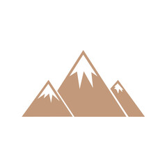 Three Mountain Peaks with Snowy Caps Iconic Symbol Graphic Design Mountainous Range