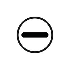 Modern Circular Black Minus Icon for Decrement Decrease or Forbidden Action Interface