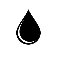 Black drop of liquid with a white highlight symbol