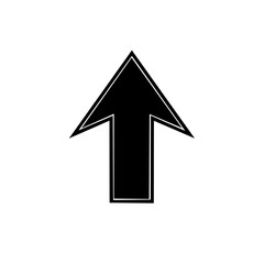 Bold Upward Arrow Symbol Pointing Directions for Design and Business Navigation on White
