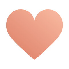 Peach colored heart symbol with gradient effect for love and care concepts